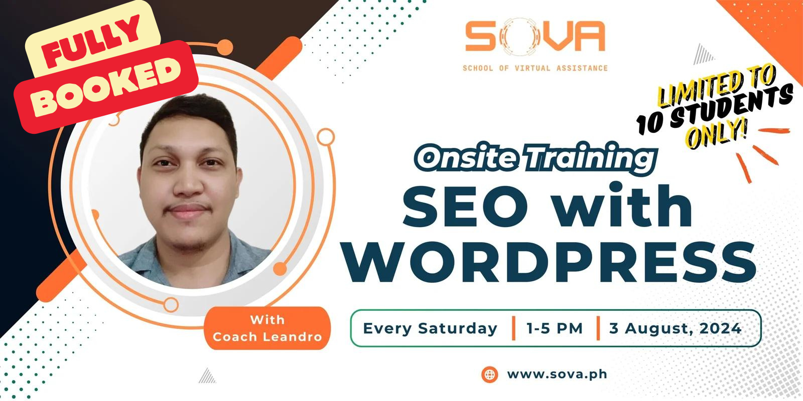 Batch 1 – 4-Week SEO with WordPress Cebu Face-to-Face Training with Coach Leandro – Aug 3, 2024 – Aug 24, 2024 – Limited Slots