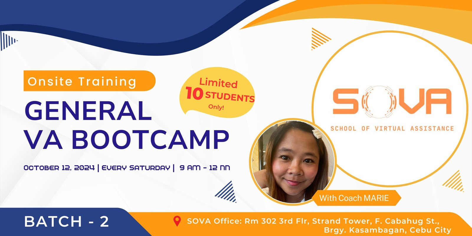 Batch 2 – 4 Week General Virtual Assistant Face-to-Face Training with Coach Marie – October 12, 2024-November 9, 2024