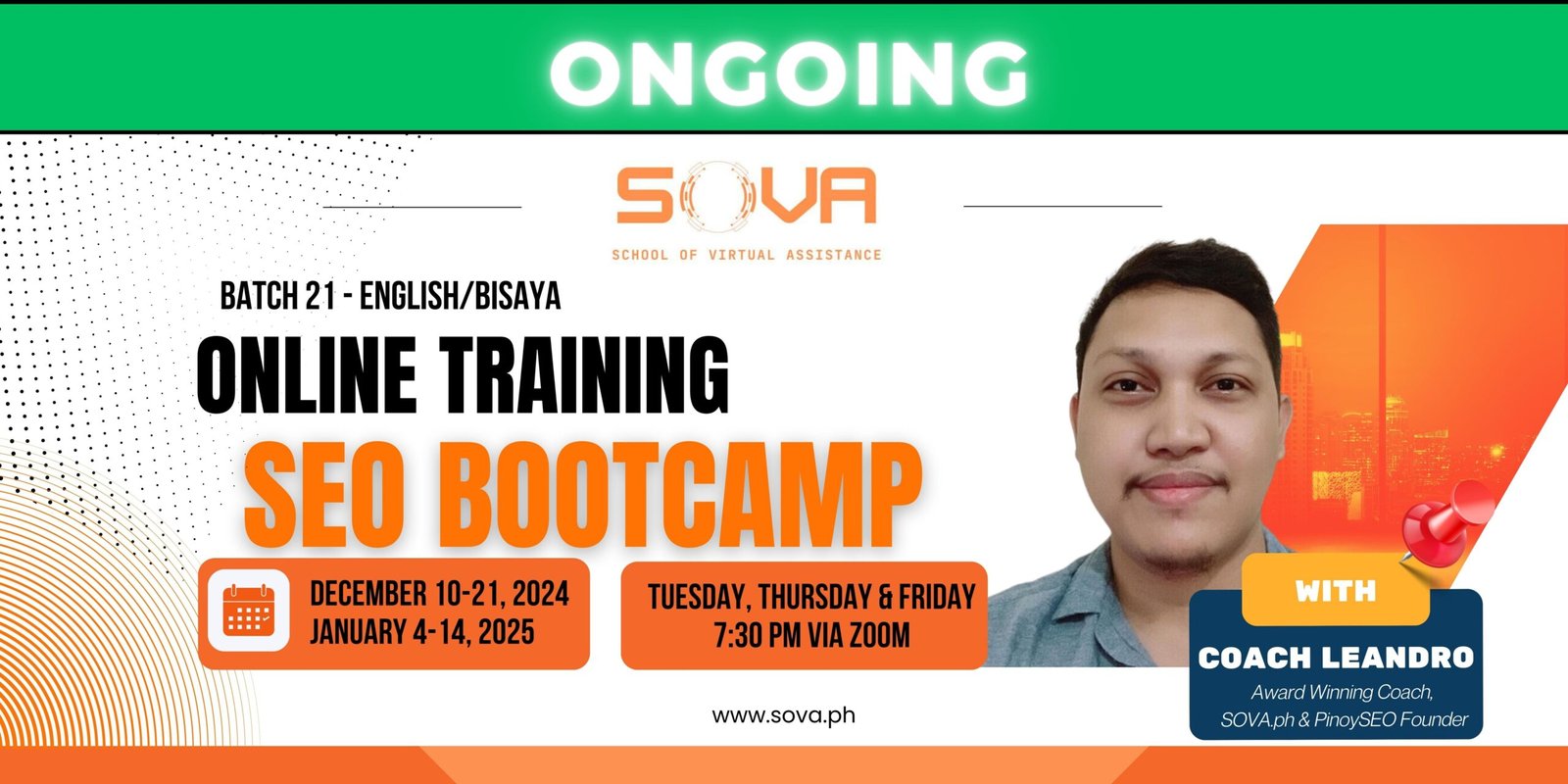 Batch 21 – 4-Week Online SEO Bootcamp by Coach Leandro – December 10 – Bisaya English