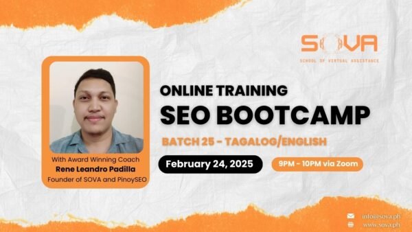 Batch 25 - 4-Week Online SEO Bootcamp by Coach Leandro - February 24, 2025 - March  26, 2025 - Tagalog English(Reservation)